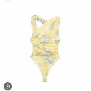 Zara Floral Yellow and Gray Bodysuit